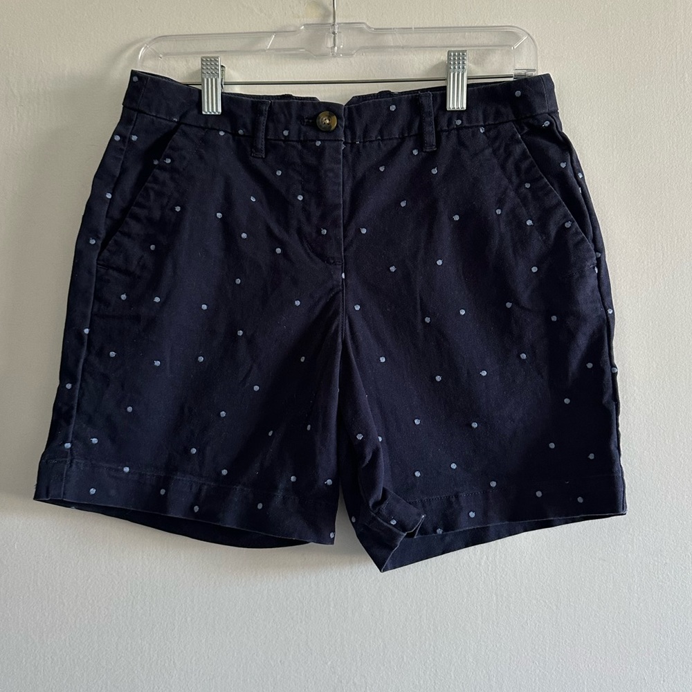 Boden Navy Shorts with Light Blue Dot Print